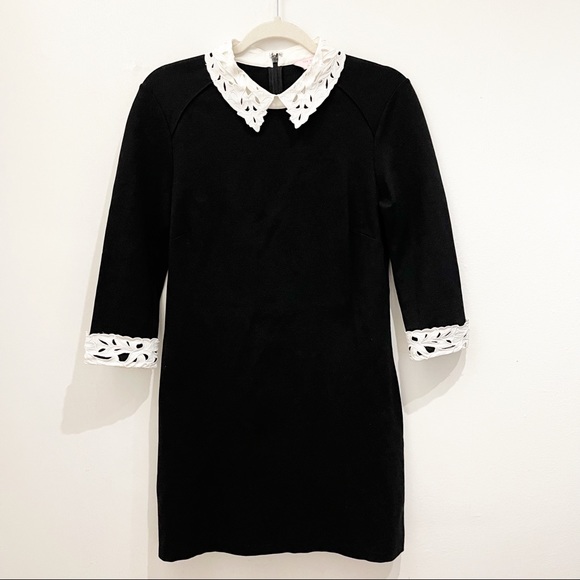 TED BAKER 'Currie' Lace Detail Knit Tunic Dress In Black 3 - Picture 3 of 12